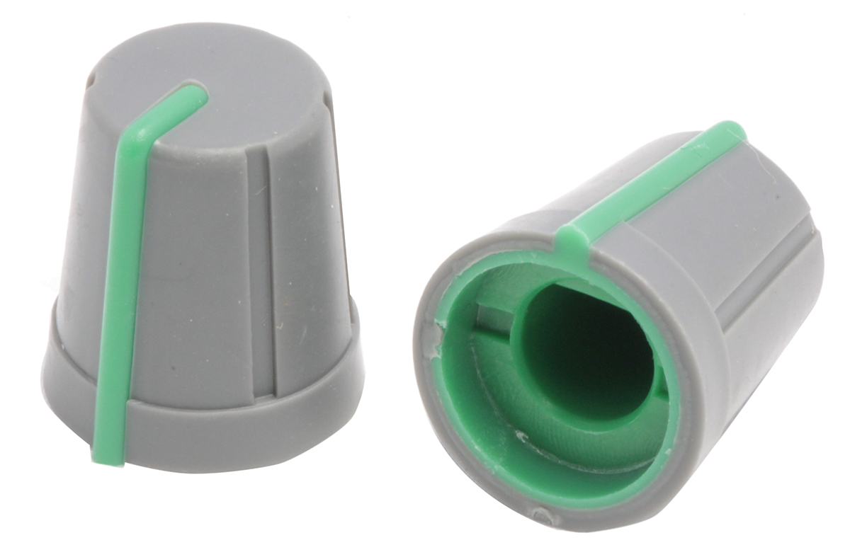 RS PRO 13mm Grey Potentiometer Knob for 6.4mm Shaft D Shaped