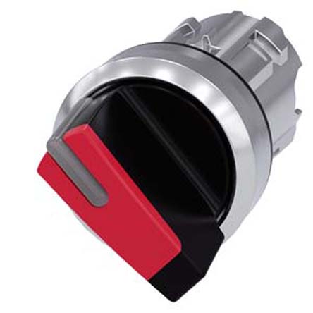 Siemens SIRIUS ACT 3SU10 Series 2 Position Selector Switch Head, 22mm Cutout, Red Handle
