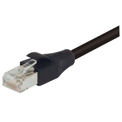 L-ComTRD, 3ft Cat5e, Black RJ45 to Male RJ45 Male, Copper Braid Shielded, Terminated PVC Sheath