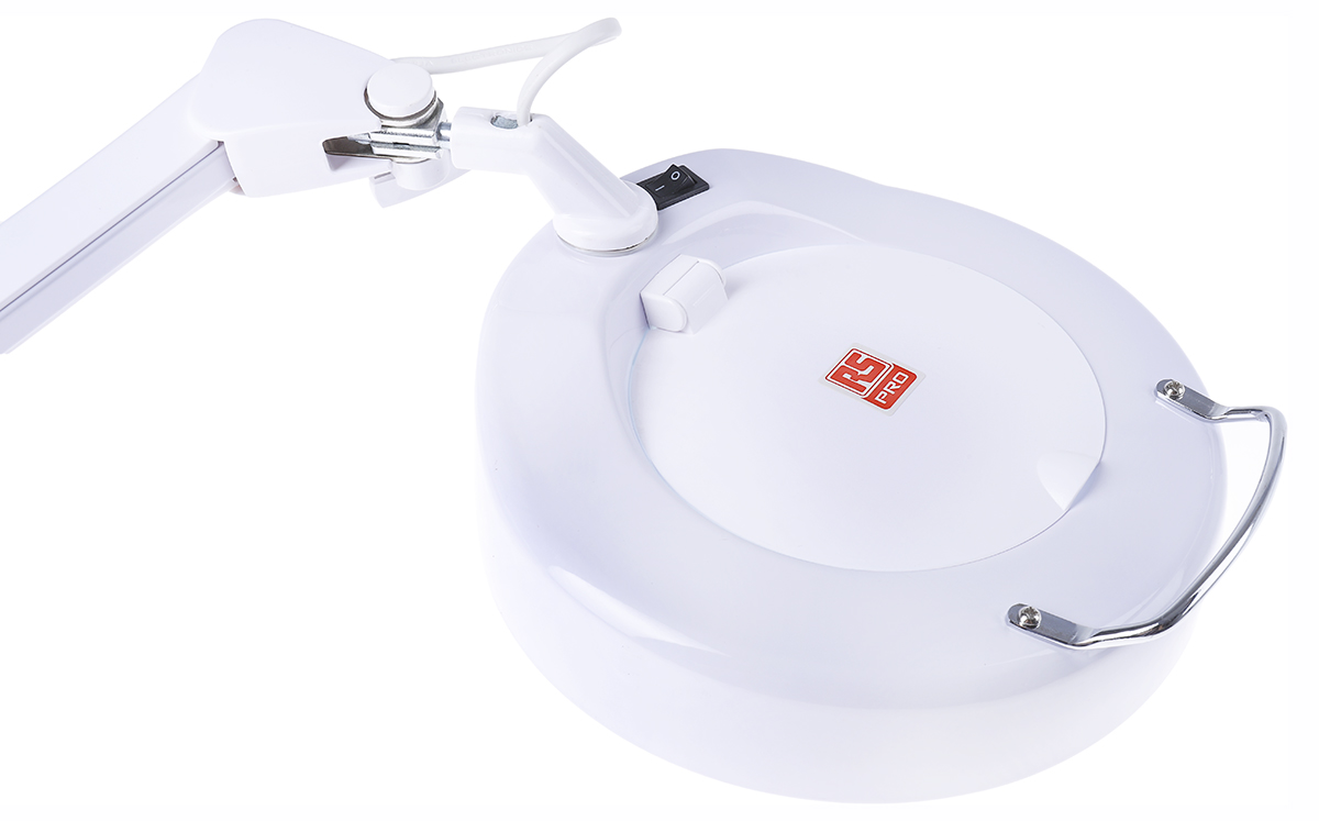 RS PRO LED Magnifying Lamp with Table Clamp Mount, 3dioptre, 125mm Lens Dia., 125mm Lens