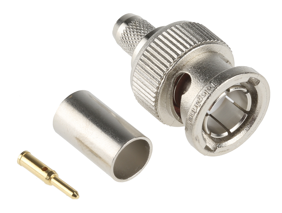 Telegartner, Plug Cable Mount BNC Connector, 75Ω, Crimp Termination, Straight Body