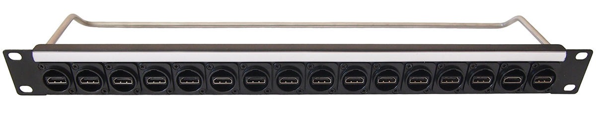 16 Port Loaded Rack Patch Panel, 1U Rack Height