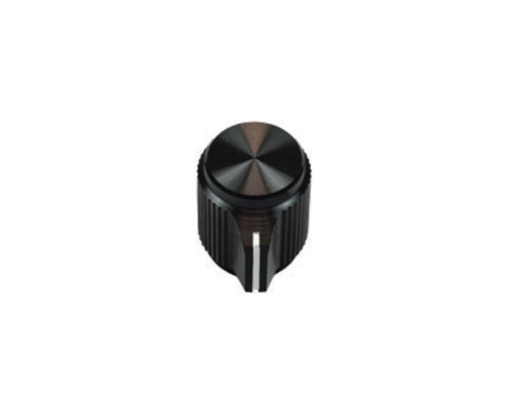Vishay 12.7mm Black Potentiometer Knob for 6.35mm Shaft Round Shaft, ACCKMP1316NLS14