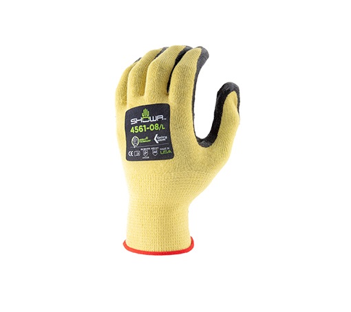 Showa 4561 Yellow Elastane Cut Resistant Gloves, Size 11, Nitrile Foam Coating