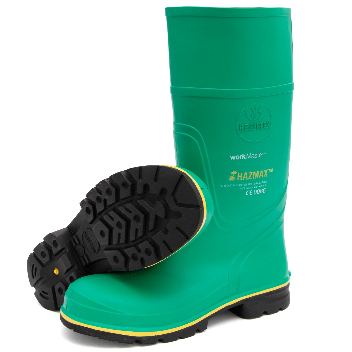 RESPIREX Hazmax Green Steel Toe Capped Unisex Safety Boots, UK 15