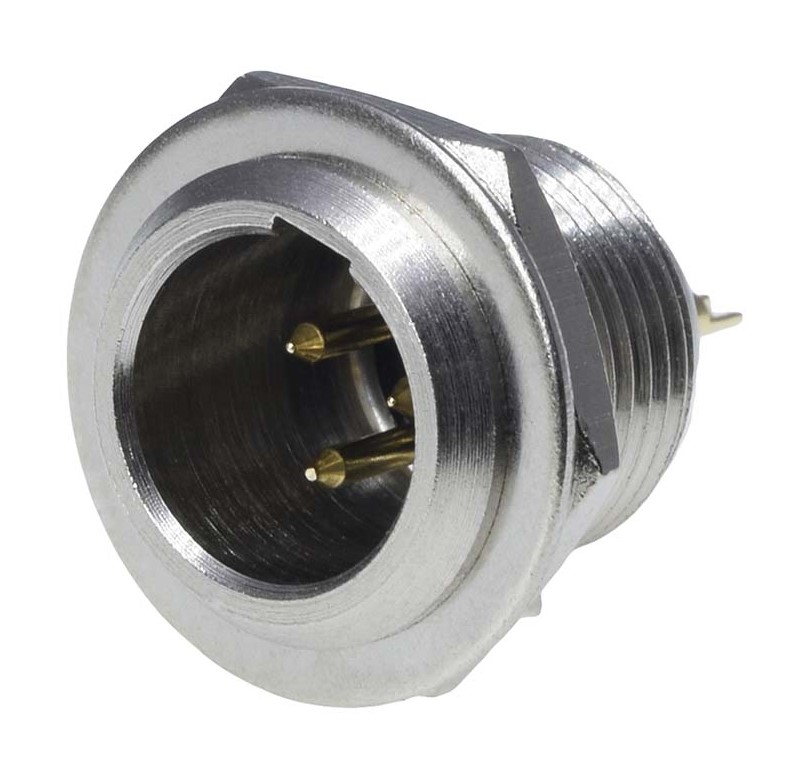 RS PRO Panel Mount XLR Connector, Male, 50 V, 3 Way, Gold Plating