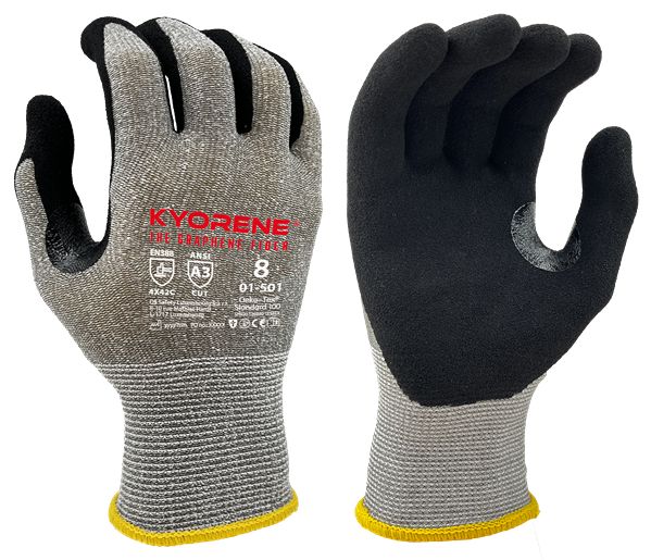 KYORENE 01-501 Grey Graphene Work Gloves, Size 9, Nitrile Micro-Foam Coating