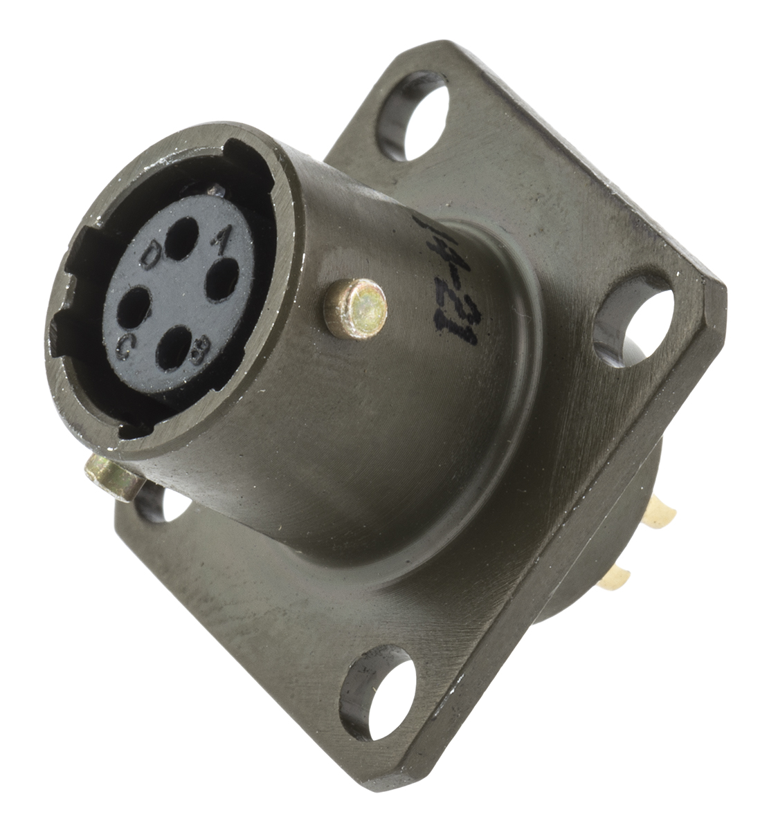 Amphenol Socapex, 451 4 Way Panel Mount MIL Spec Circular Connector Receptacle, Socket Contacts,Shell Size 8, Bayonet