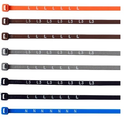 RS PRO Phase Marking Cable Tie, 200mm x 4.8 mm, Brown Nylon, Pk-100