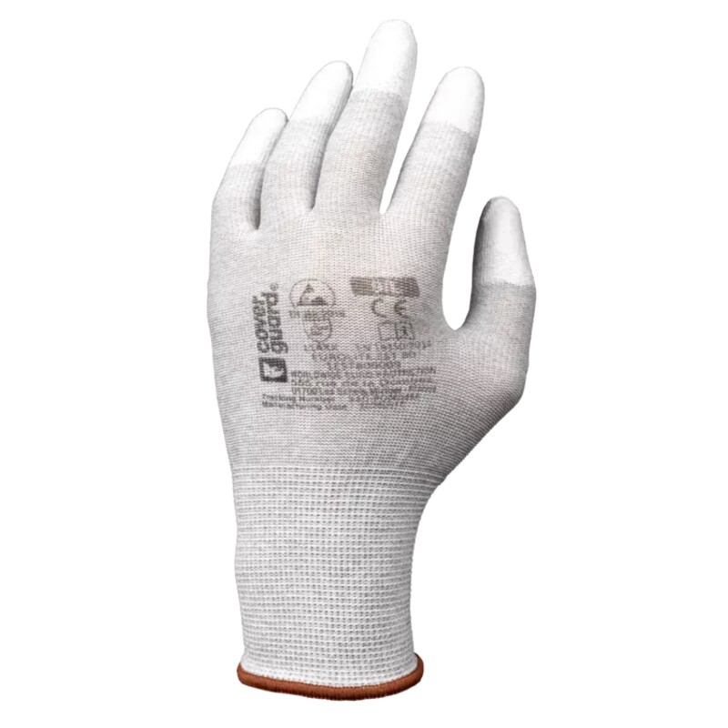 Coverguard EUROLITE EST80 White Polyester Work Gloves, Size 9, Polyurethane Coating