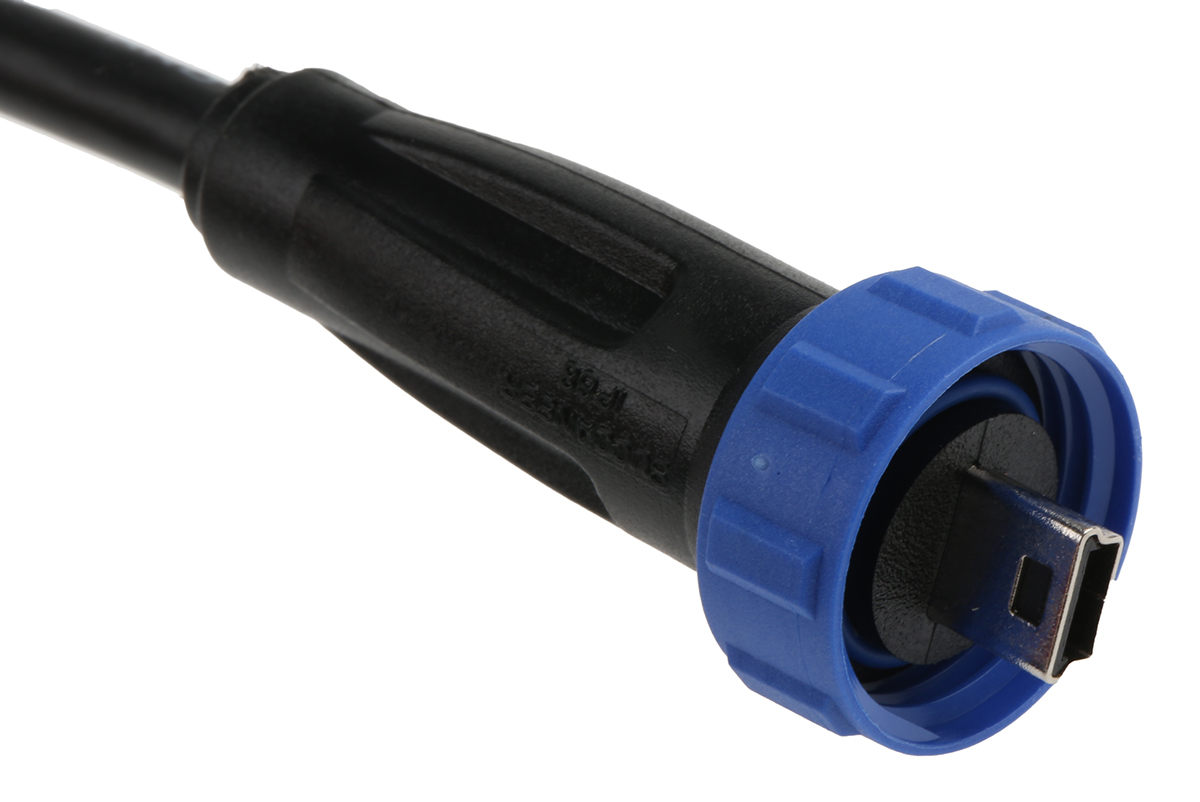 Bulgin USB 2.0, Male Mini USB B to Male USB A, 4.5m