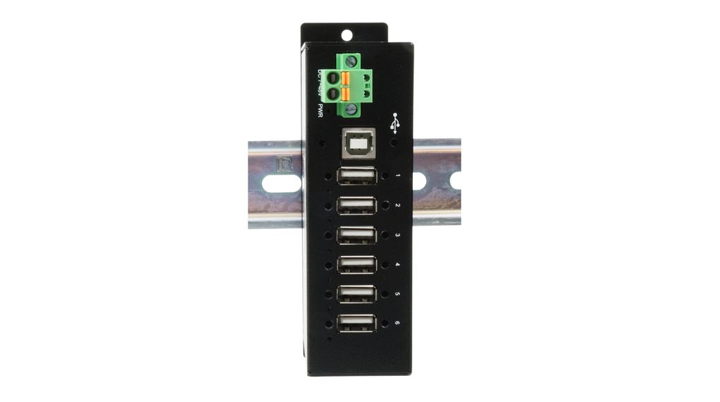 Exsys 6 Port USB 2.0 USB A, USB B  Hub, 132.50 x 80.20 x 36.20mm