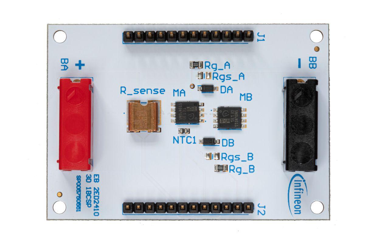 Infineon EB 2ED2410 3D 1BCSP MOSFET for Power MOSFET, Gate Driver for 2ED2410-EM 24 V Evaluation Motherboard