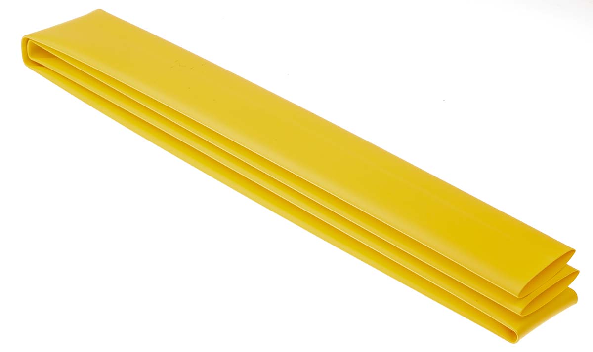 TE Connectivity Heat Shrink Tubing, Yellow 25.4mm Sleeve Dia. x 1.2m Length 2:1 Ratio, RNF-100 Series