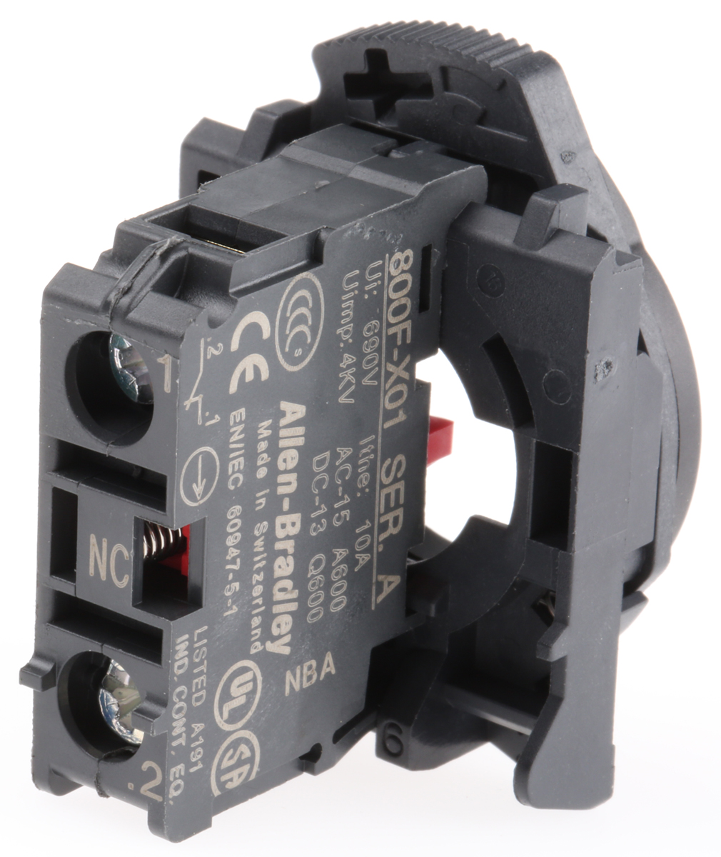 Allen Bradley 800F Series Contact Block, 600V, 1NC