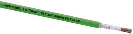 Lapp ÖLFLEX SERVO FD Control Cable, 6 Cores 0.25 mm², 0.5 mm² 24 AWG, 50 m, Screened Stranded, Green Polypropylene
