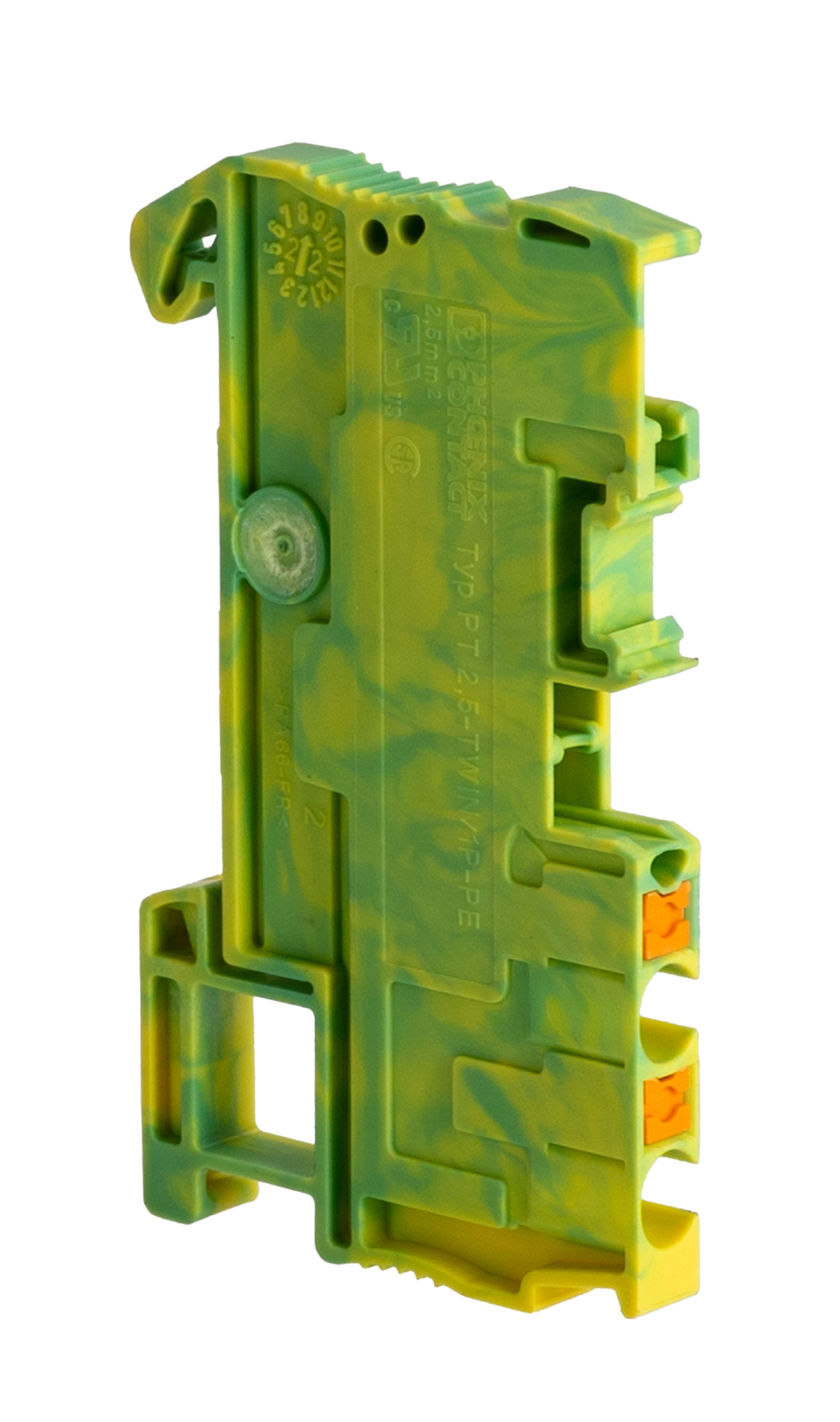 Phoenix Contact 3209659 PT 2.5-TWIN/1P-PE Series Green/Yellow, 0.14 → 4mm², Single-Level, Plug In Termination