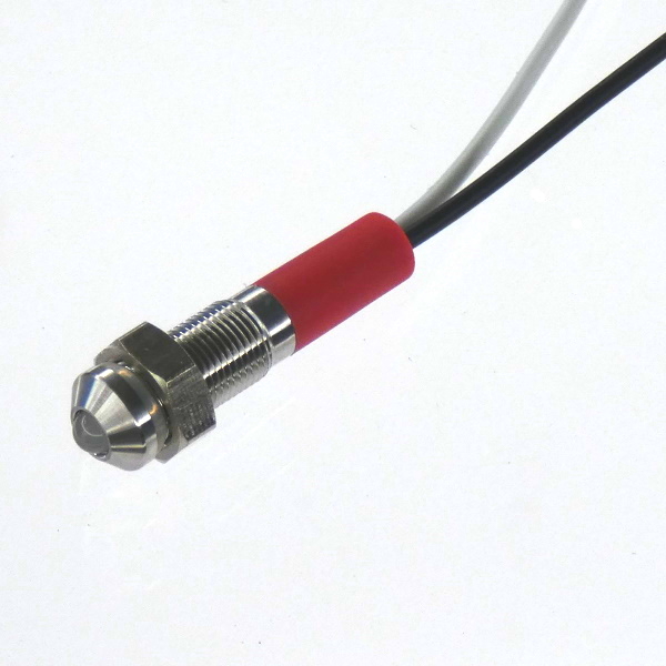 CML Innovative Technologies PL06SL Series Red Panel LED, 12V, 6mm Mounting Hole Size, Lead Wires Termination, IP67