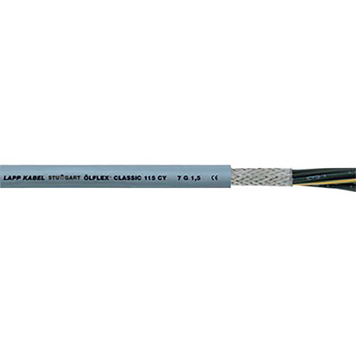 Lapp ÖLFLEX CLASSIC 115 CY Control Cable, 4 Cores, 0.75 mm² CSA 18 AWG, Screened, 50 m, Grey Polyvinyl Chloride Sheath