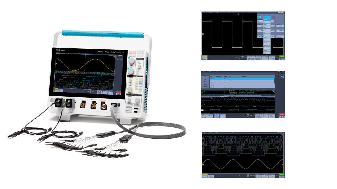 Tektronix MDO32 3-BW-200 +3-AFG +3-BND +3-MSO Fully Loaded MDO32 Series, 200MHz Bench Mixed Domain Oscilloscope, 2
