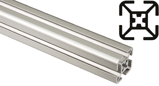 FlexLink Silver Aluminium Profile Strut, 30 x 30 mm, 7.2mm Groove, 2000mm Length, Series XF