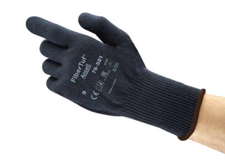 Ansell FiberTuf 76-501 Blue Polyester Work Gloves, Size 7, Polyvinyl Chloride Coating