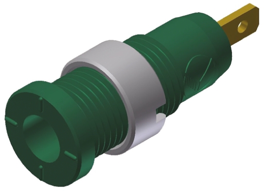 Hirschmann Test & Measurement Green Female Banana Socket, 2mm Connector, Tab Termination, 10A, 1000V ac/dc, Gold Plating