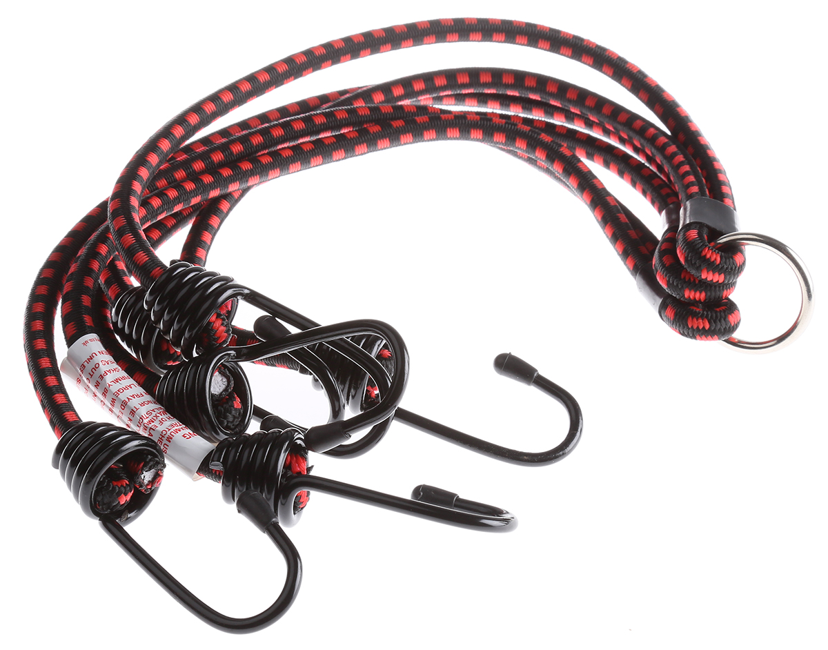 RS PRO 6 Hooks Bungee Cord, 800mm Long, 8 mm Diameter