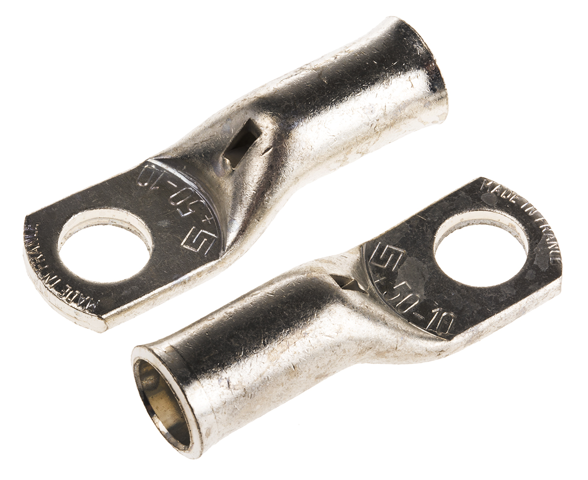 TE Connectivity, XCT Uninsulated Ring Terminal, 10mm Stud Size, 50mm² to 50mm² Wire Size
