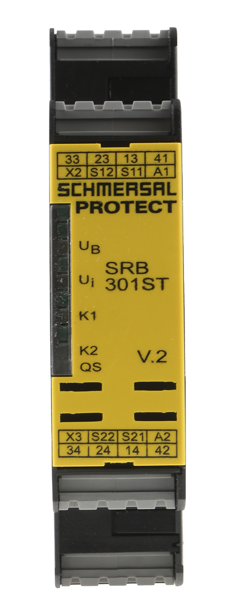 Schmersal PROTECT SRB SRB 301ST 1 Auxiliary Contacts Safety Relay 24V ac/dc, Single/Dual-Channel 3 Safety Contacts