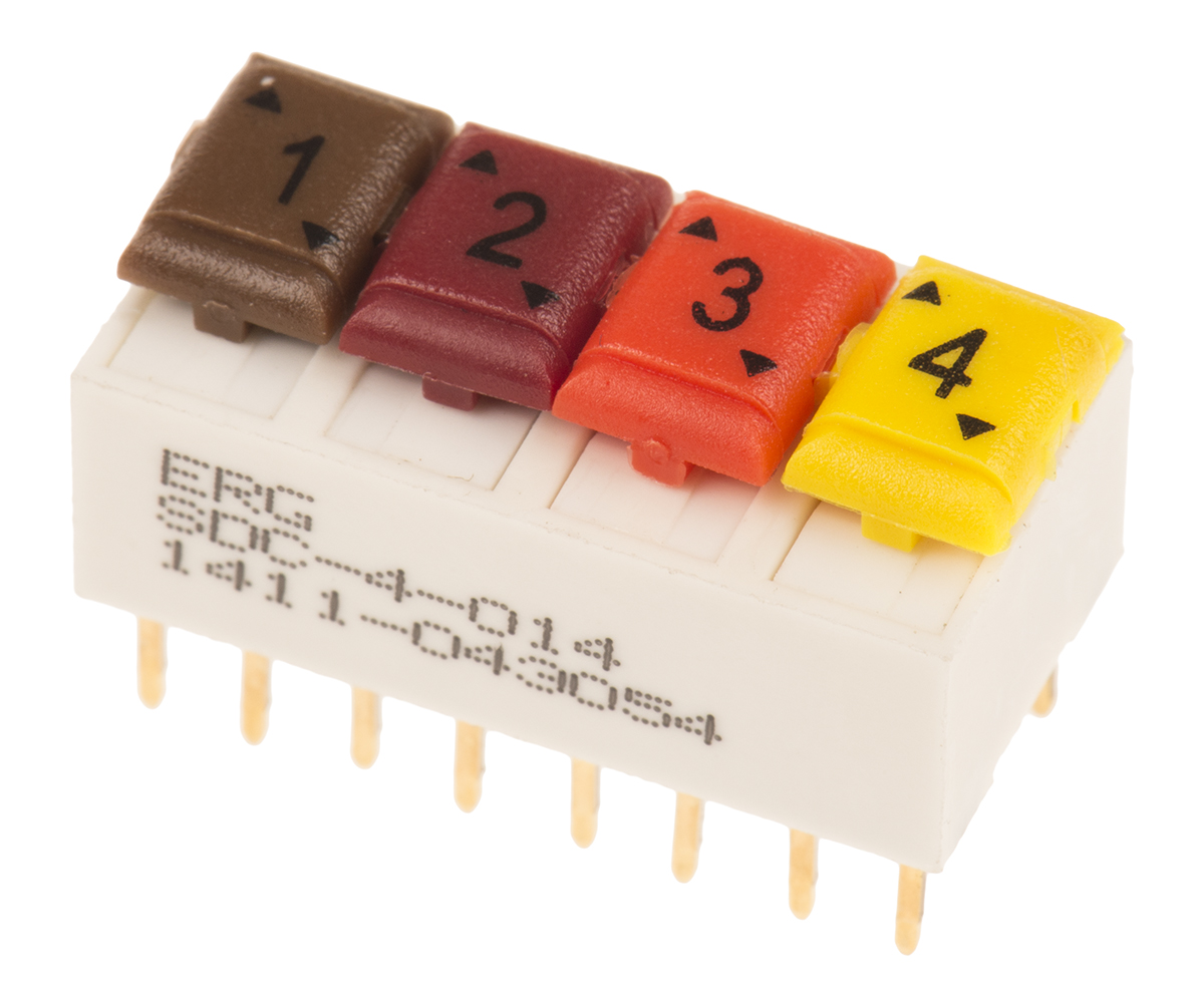 ERG 4 Way Through Hole DIP Switch SPST