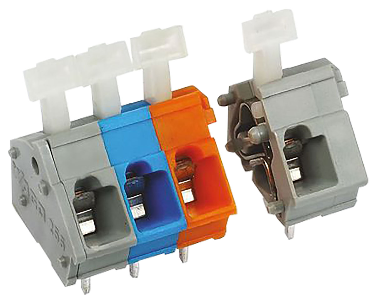 WAGO 256 Series PCB Terminal Block, 1-Contact, Through Hole Mount, Solder Termination