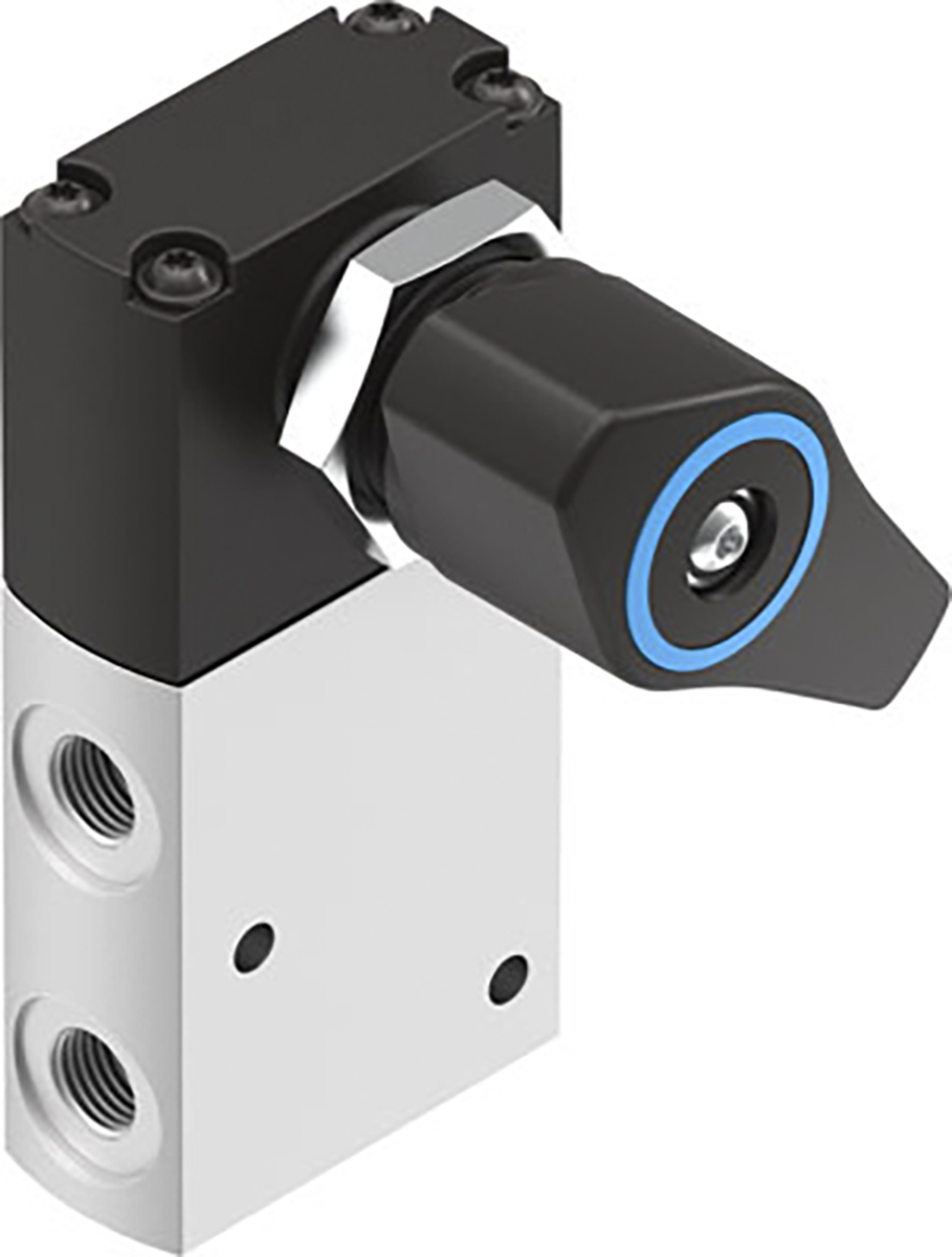 Festo Twist Selector 3/2 Pneumatic Manual Control Valve VHEF Series, G 1/8, 1/8in, 4106814