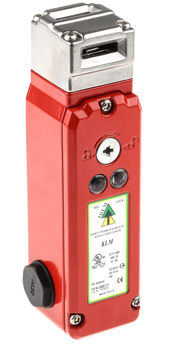 IDEM KLM Series Solenoid Interlock Switch, Power to Unlock, 24V ac/dc
