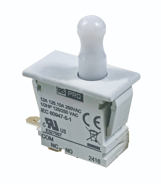 RS PRO Door Interlock Micro Switch, Plunger, SPDT 12A IP40, -37 → 85°C
