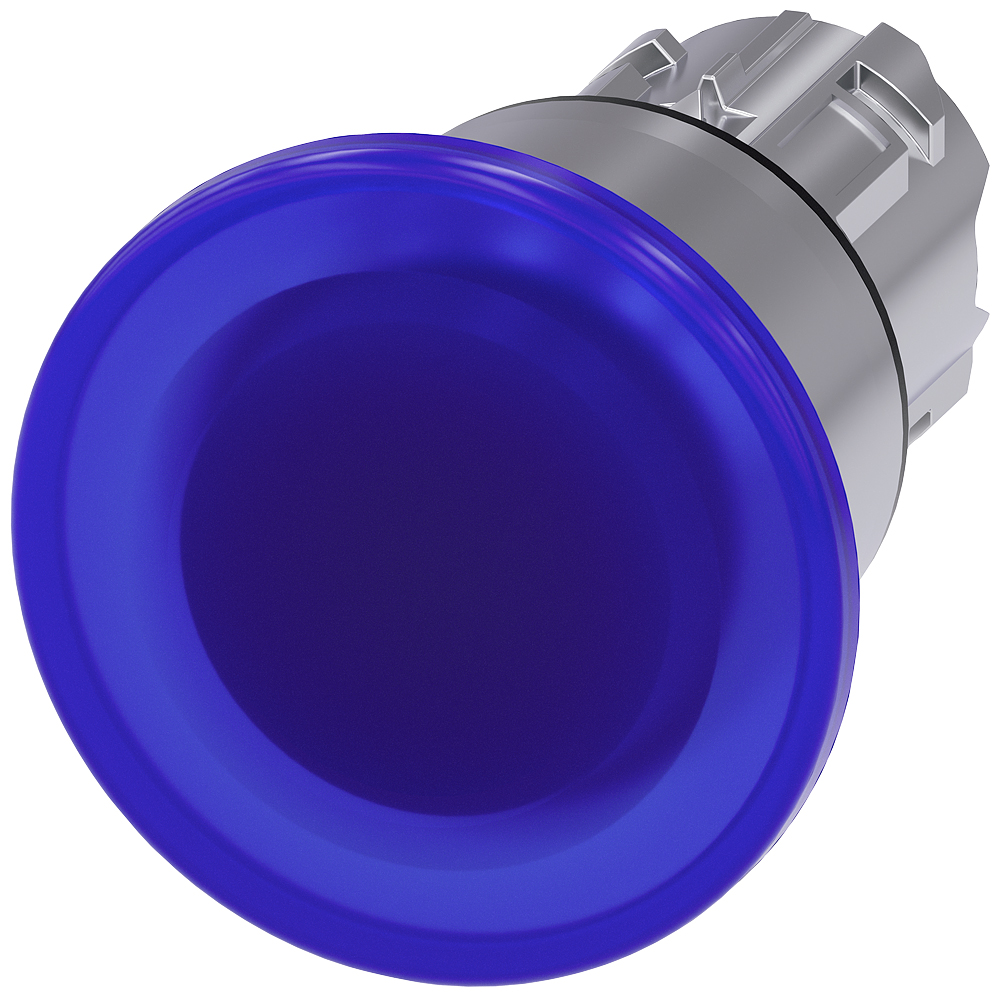 Siemens SIRIUS ACT 3SU10 Series Blue Latching Push Button Head, 22mm Cutout, IP66, IP67, IP69K