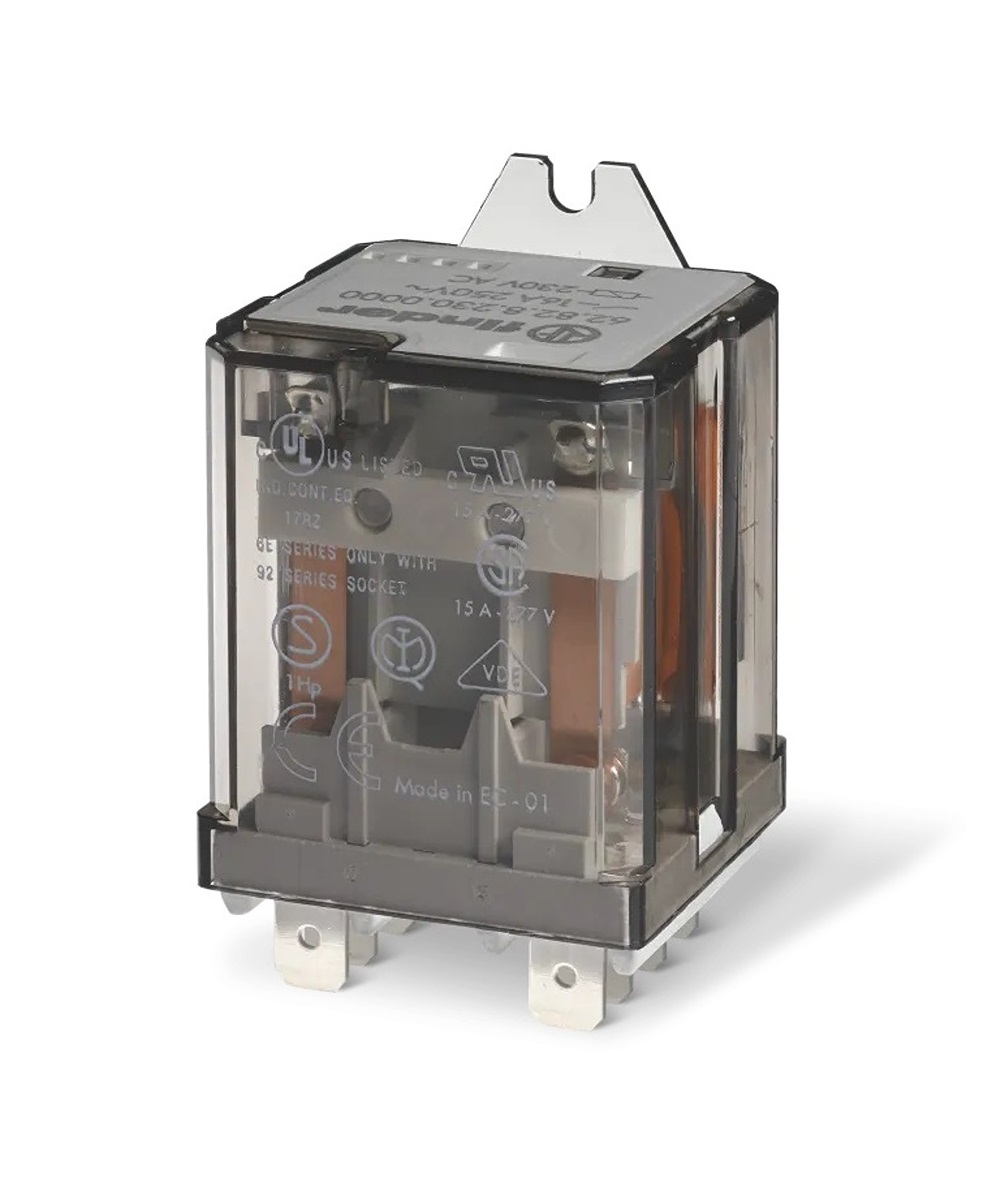 Finder Flange Mount Power Relay, 230V ac Coil, 16A Switching Current, DPDT
