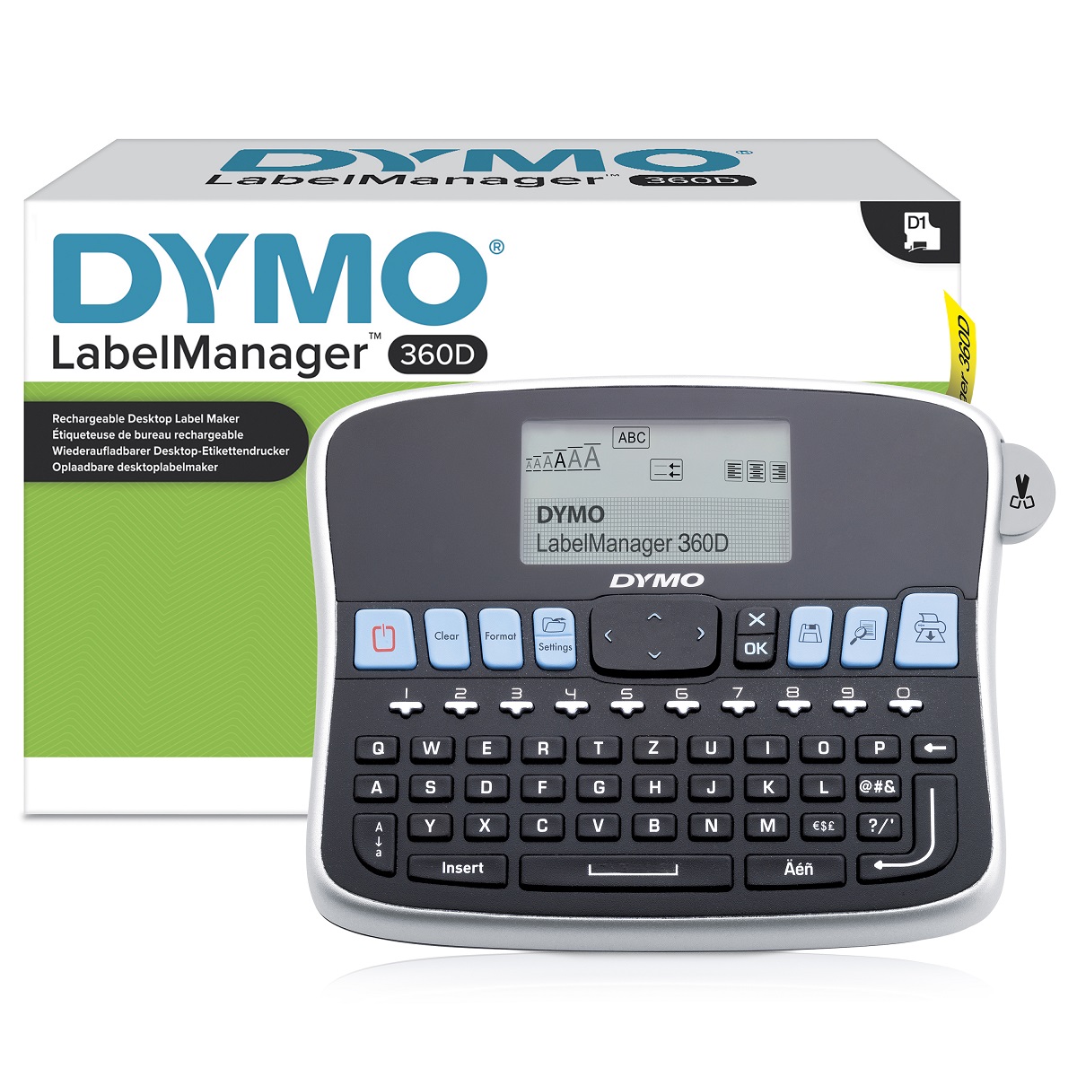 Dymo LabelManager 360D Label Printer, 12mm Max Label Width, Euro Plug