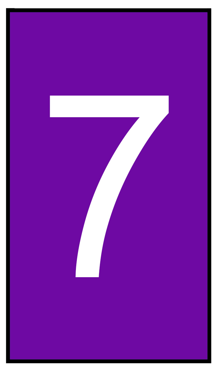 HellermannTyton Ovalgrip Slide On Cable Markers, White on Violet, Pre-printed "7", 1.8 → 3.6mm Cable, 901-10623
