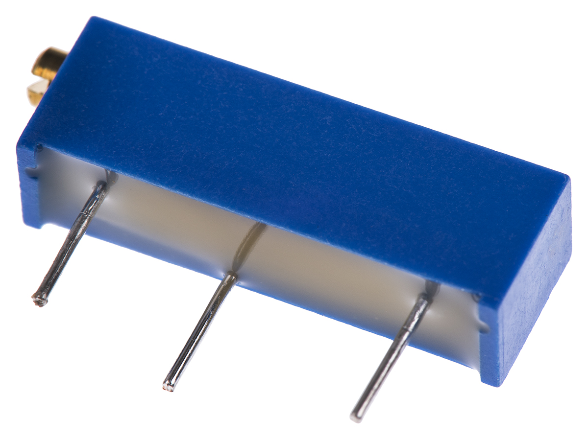 1kΩ, Through Hole Trimmer Potentiometer 0.75W Side Adjust Bourns, 3006