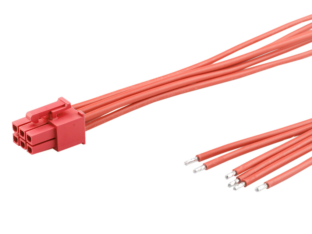 Molex 6 Way Female Crimped Terminal to 6 Way Male Pigtail Wire to Board Cable Assembly, 150mm