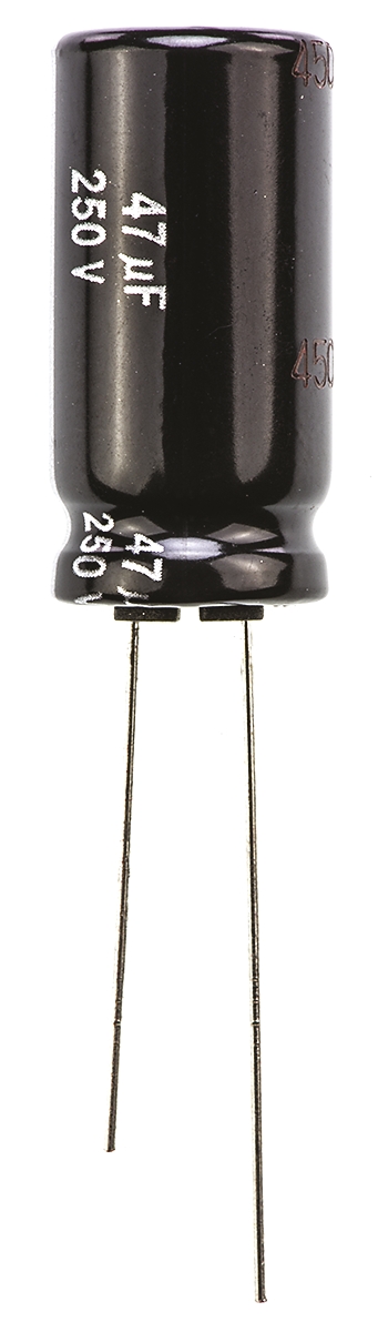 Panasonic 47μF Aluminium Electrolytic Capacitor 250V dc, Radial, Through Hole - EEUEE2E470