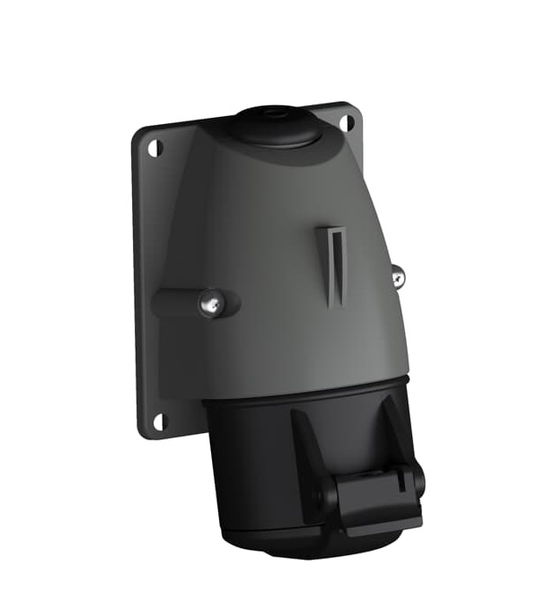 Amphenol Industrial, 2CMA1 IP44 Black Wall Mount 3P+E Industrial Power Socket, Rated At 16A, 690 V