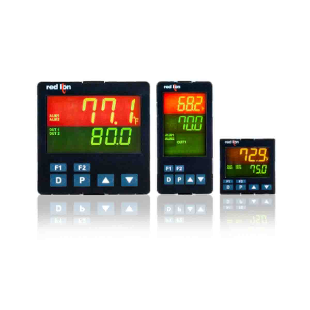 Red Lion PXU Panel Mount PID Temperature Controller, 48 x 48mm 2 Input, 2 Output 0-10 V dc, Relay, 100 → 240 V