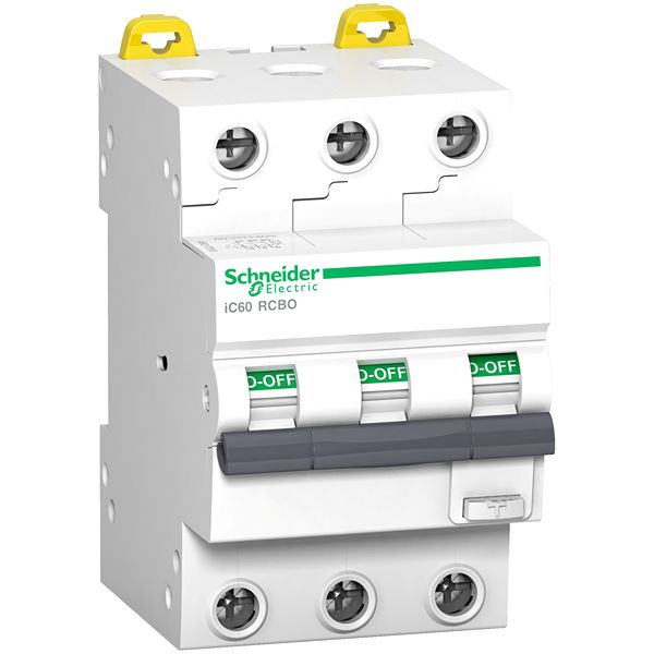 Schneider Electric RCBO, 25A Current Rating, 3P Poles, 30mA Trip Sensitivity, Type C, Acti9 Range
