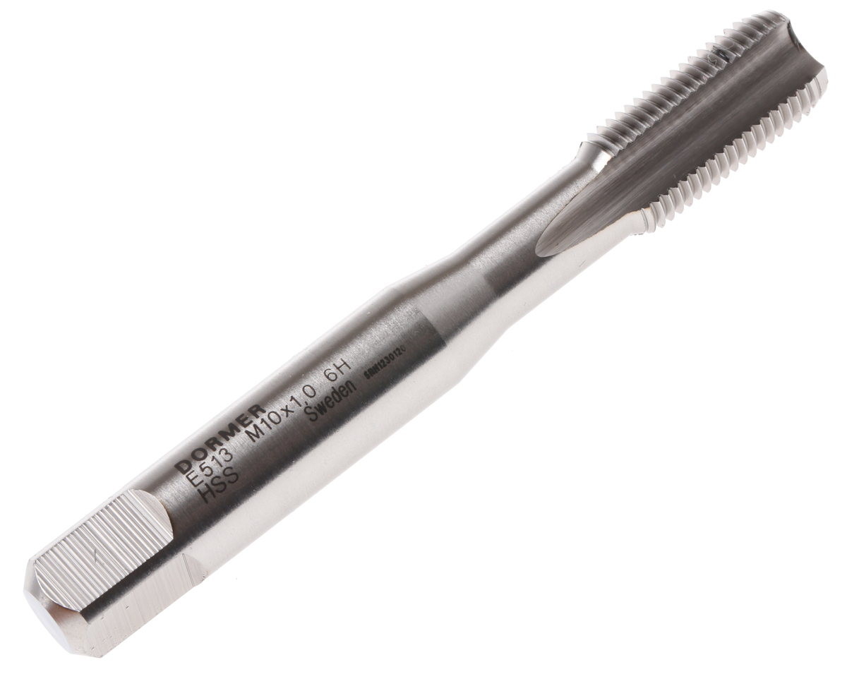 Dormer Threading Tap HSS 1-Piece 1.0mm Pitch Metric Fine Standard Machine Tap M10 Thread