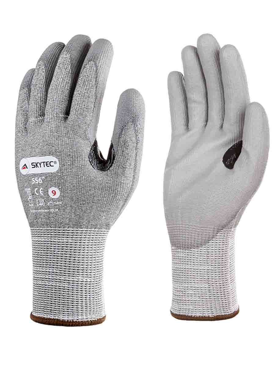 Skytec Grey Nylon Nylon Work Gloves, Size 9, Polyurethane Coating