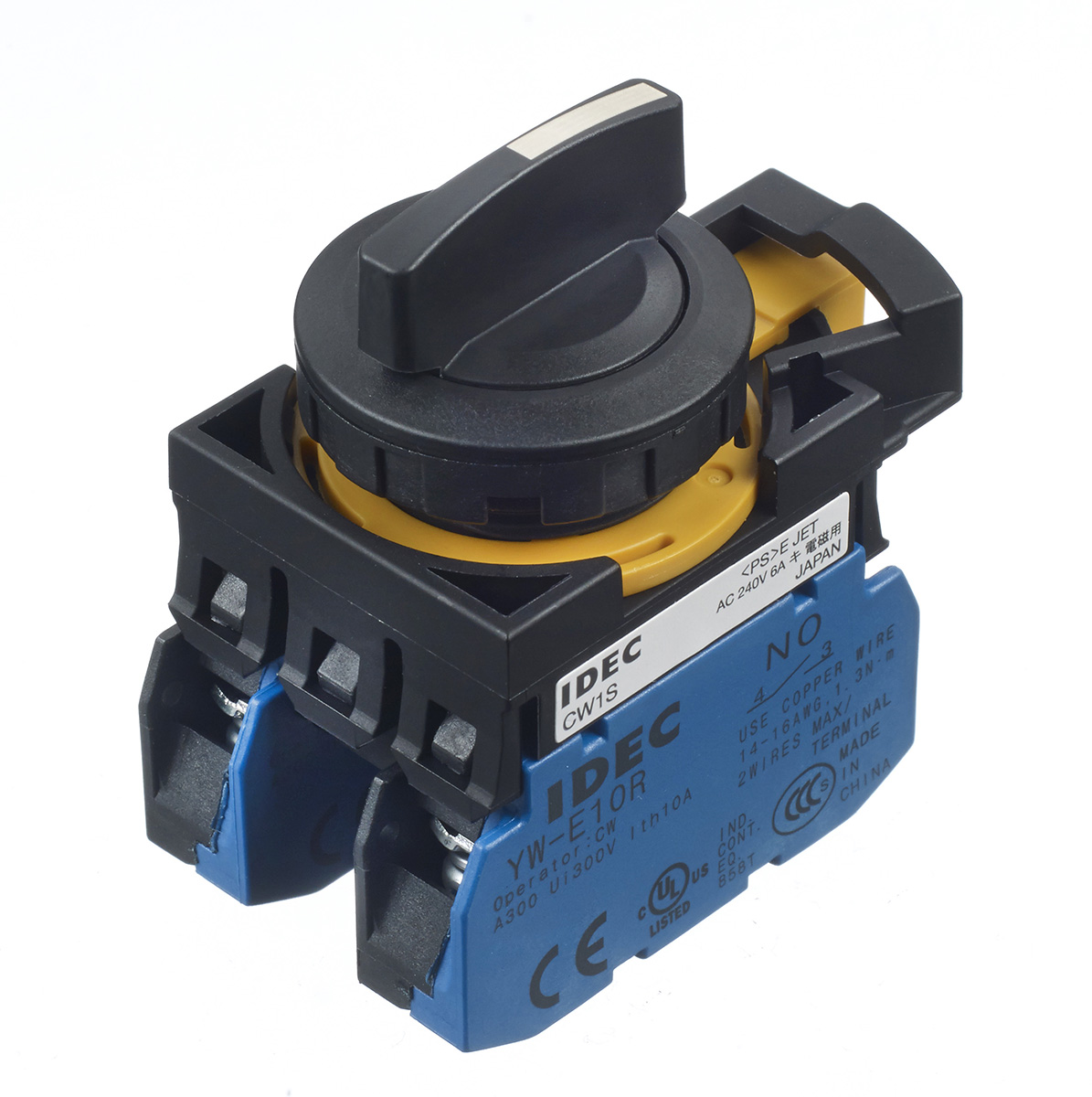 Idec Spring Return Selector Switch - (DPST) 22mm Cutout Diameter 3 Positions