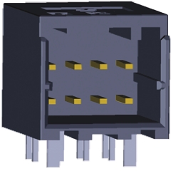 TE Connectivity Dynamic 1000 Series Right Angle Through Hole PCB Header, 8 Contact(s), 2.5 mm Pitch, 2 Row, Shrouded