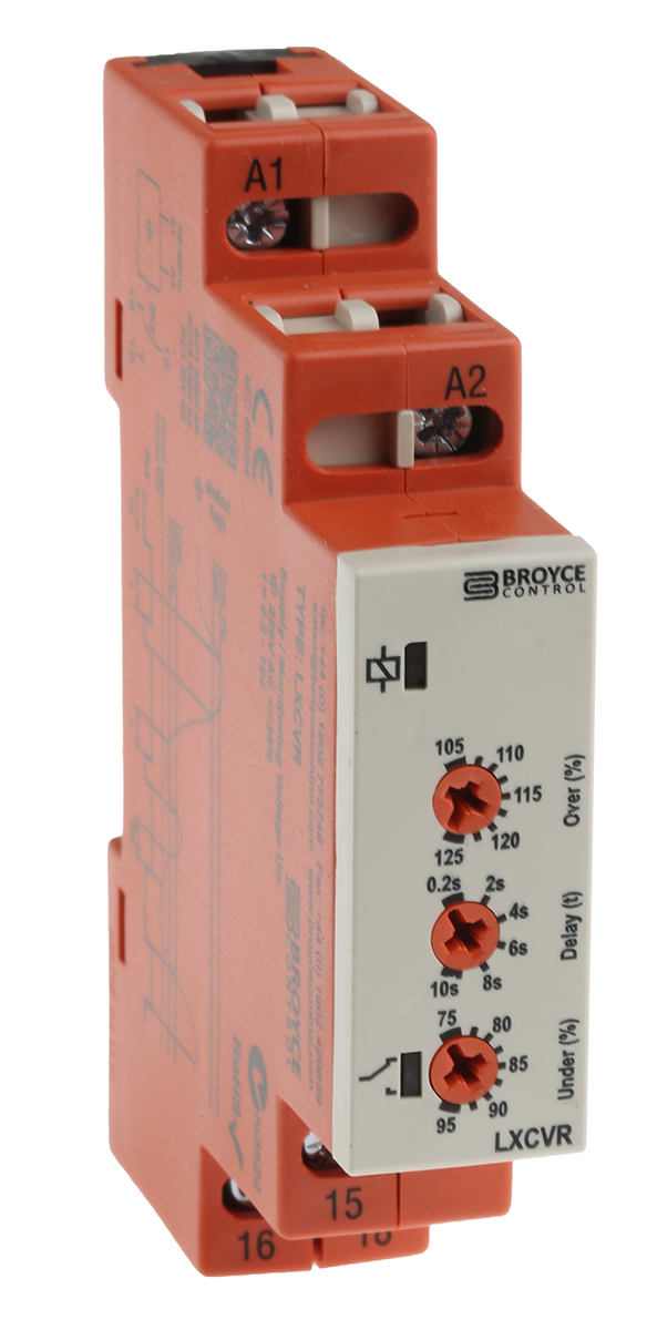 Broyce Control Phase, Voltage Monitoring Relay, 1 Phase, SPDT, DIN Rail
